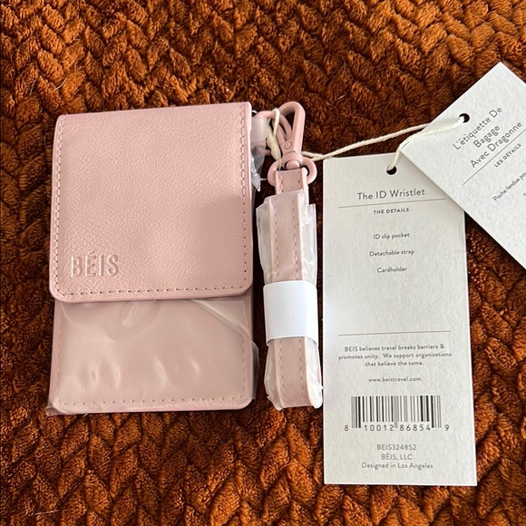 BEIS Handbags - BEIS Blush Pink ID Wristlet with Strap - NEW!!